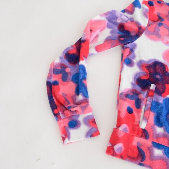 Juicy Couture All Over Floral Zip Up TerryCloth Mockneck Jacket Sweater Small - Picture 8 of 10